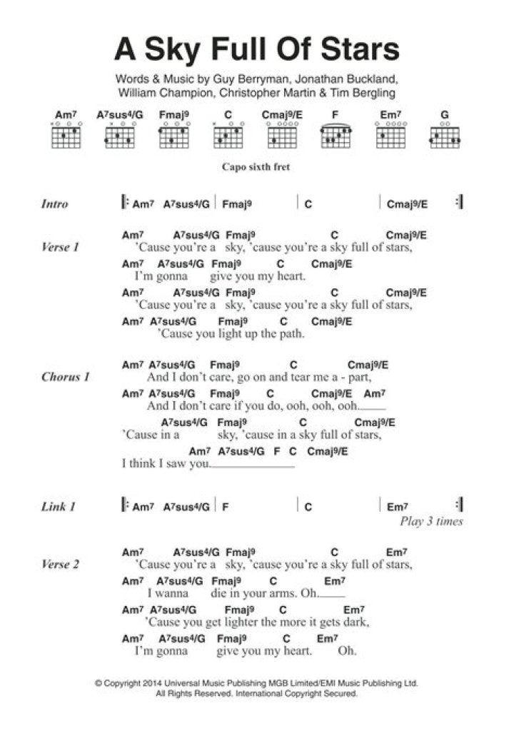 A Sky Full Of Stars Lyrics Meaning