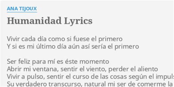 Ana Tijoux Humanidad Lyrics English Translation
