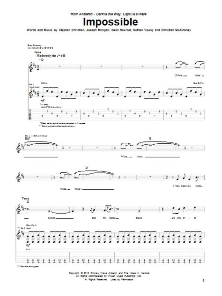 Anberlin - Impossible Lyrics Meaning
