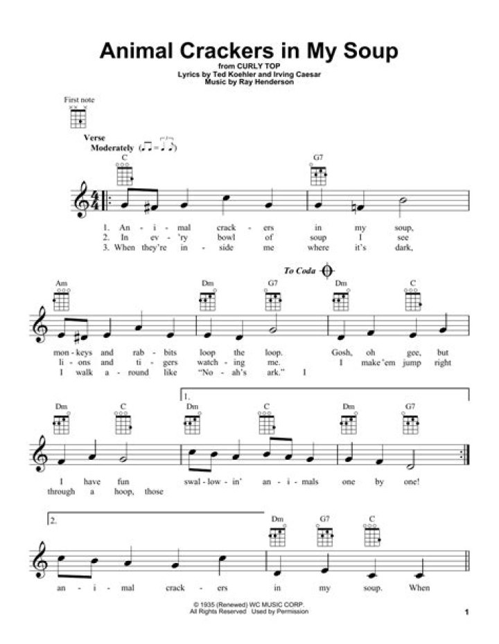 Animal crackers in my soup lyrics