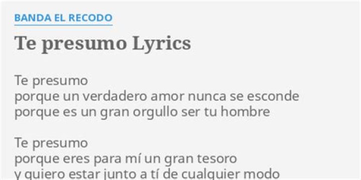 Banda El Recodo Te Presumo Lyrics English Translation