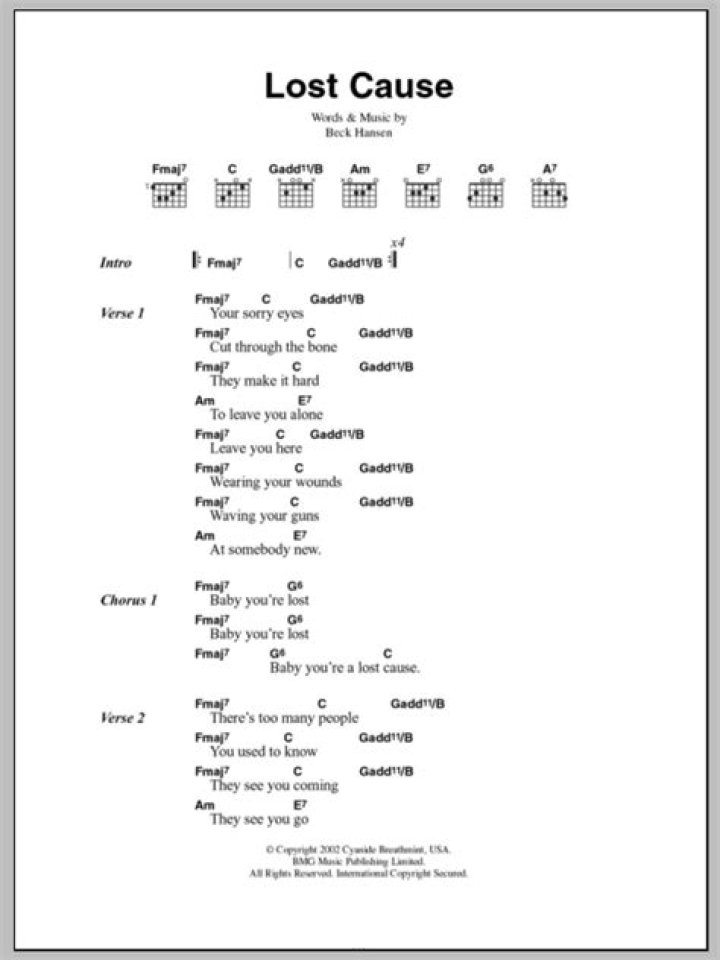 Beck - Lost Cause Lyrics Meaning