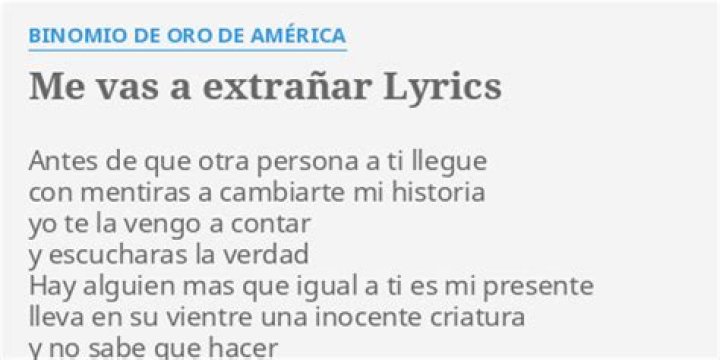 Binomio de Oro de America Me Vas A Extrañar Lyrics English Translation