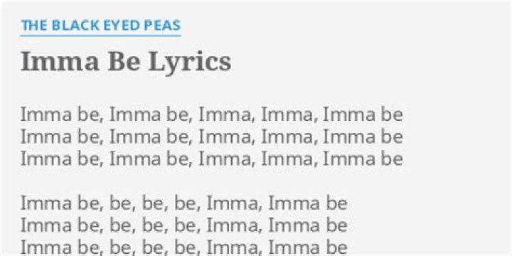 Black Eyed Peas Imma Be Lyrics Spanish Translation