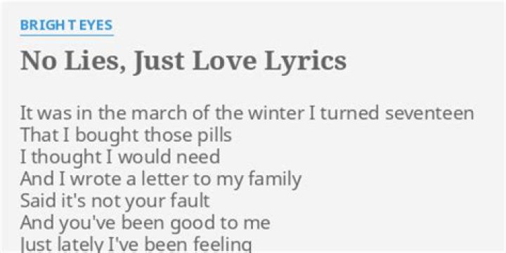 Bright Eyes - No Lies, Just Love Lyrics Meaning