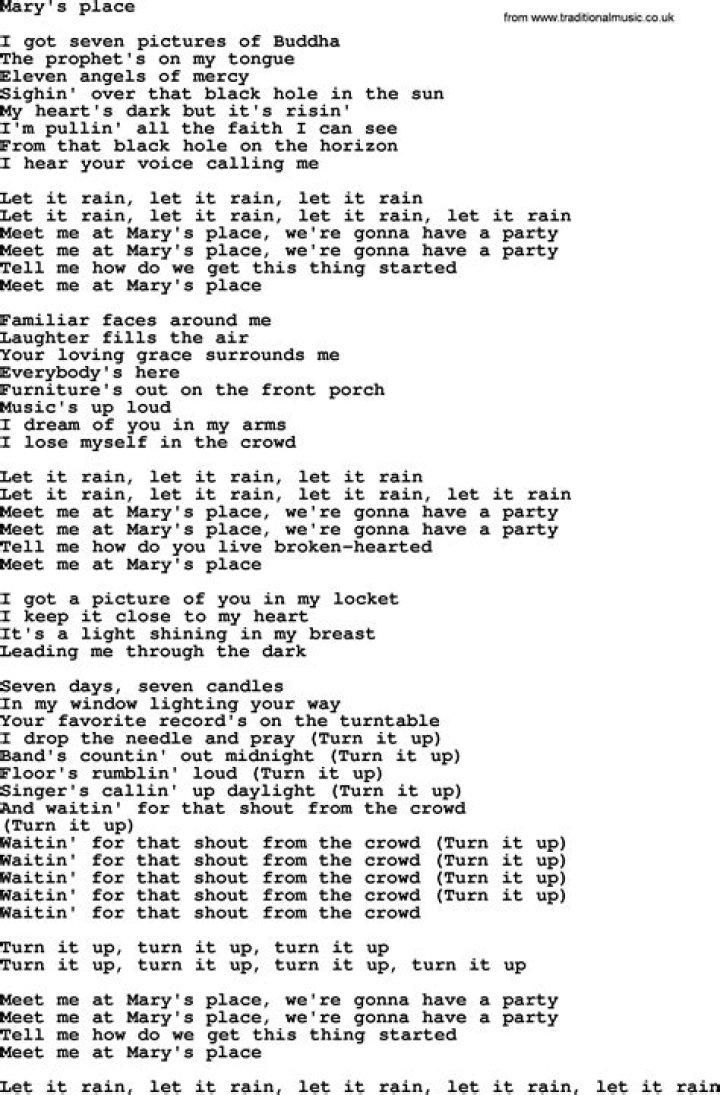 Bruce Springsteen - Mary's Place Lyrics Meaning