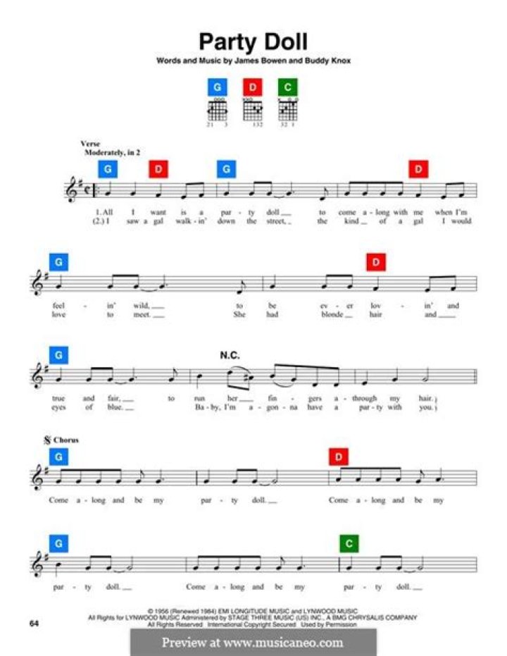 Buddy Knox Party Doll Lyrics English Translation