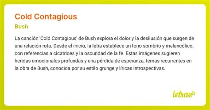 Bush - Cold Contagious Lyrics Meaning