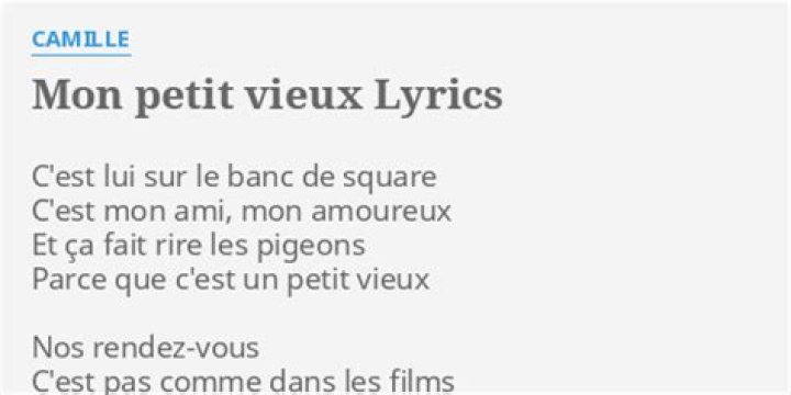 Camille Mon petit vieux Lyrics English Translation