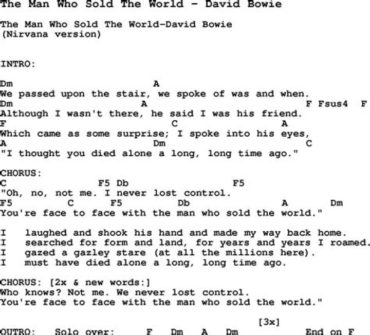 David Bowie - The Man Who Sold the World Lyrics Meaning