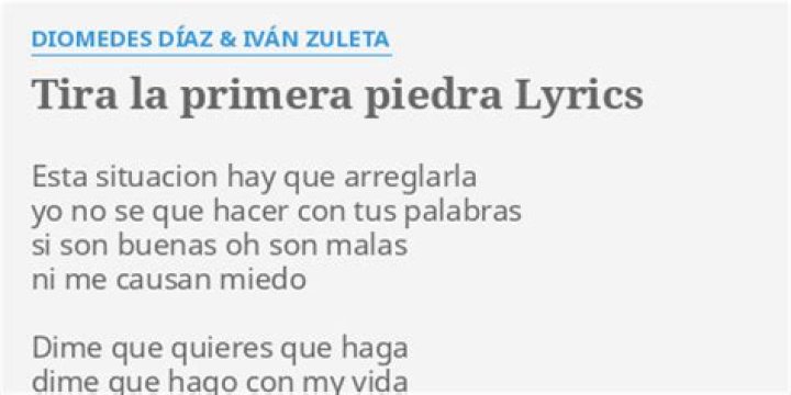 Diomedes Diaz Tira La Primera Piedra Lyrics English Translation