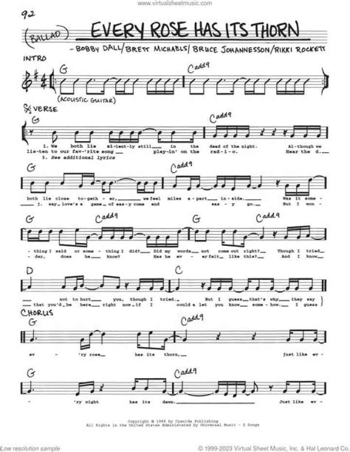 Every Rose Has Its Thorn Lyrics Meaning