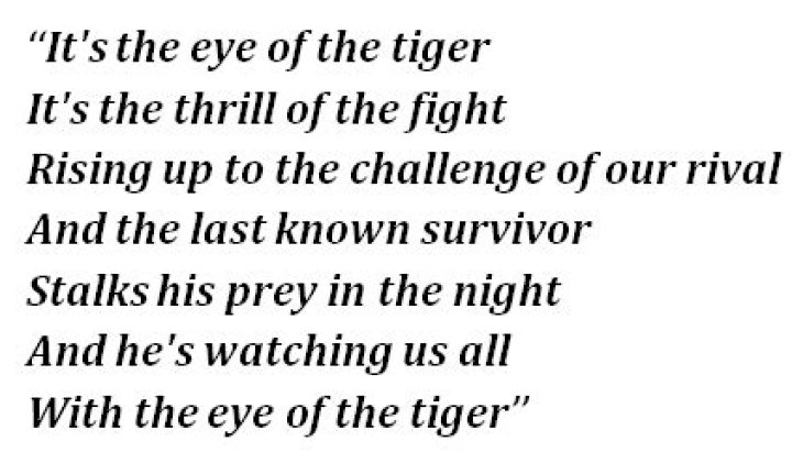 Eye of the Tiger Lyrics Meaning