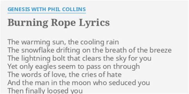 Genesis - Burning Rope Lyrics Meaning
