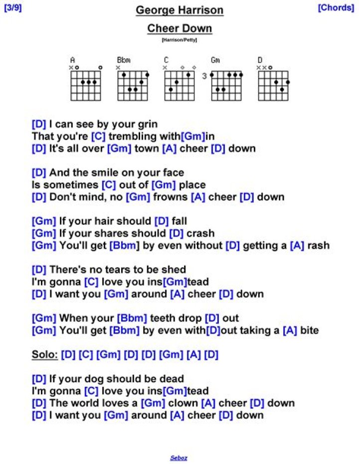 George Harrison - Cheer Down Lyrics Meaning