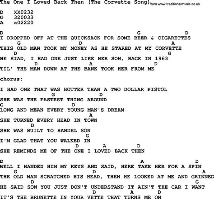 George Jones - The One I Loved Back Then (The Corvette Song) Lyrics Meaning