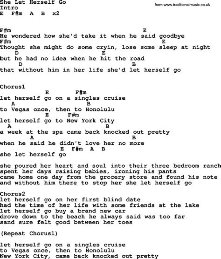 George Strait - She Let Herself Go Lyrics Meaning