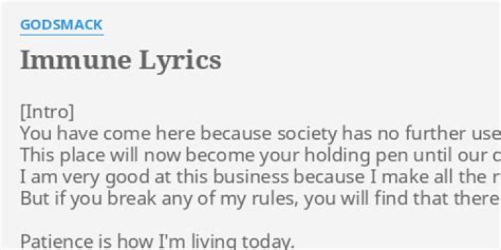 Godsmack - Immune Lyrics Meaning