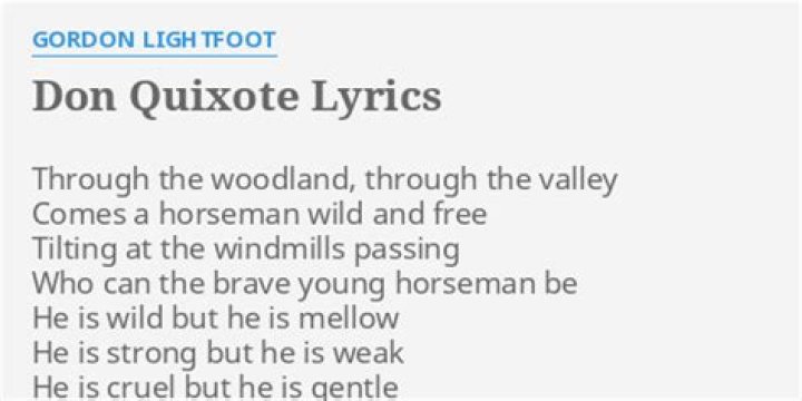 Gordon Lightfoot - Don Quixote Lyrics Meaning