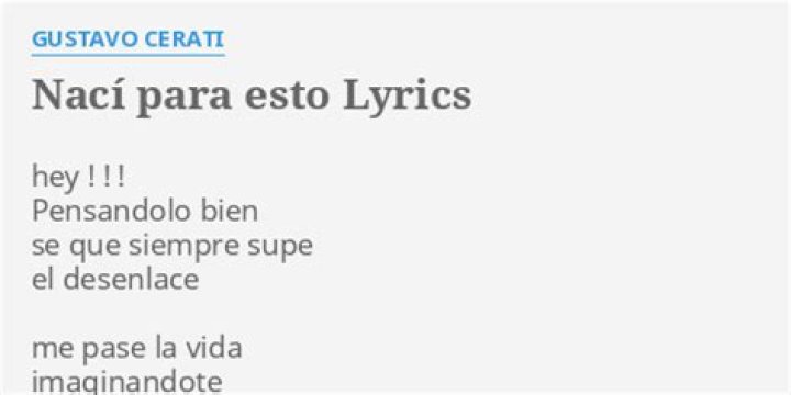 Gustavo Cerati Nací Para Esto Lyrics English Translation