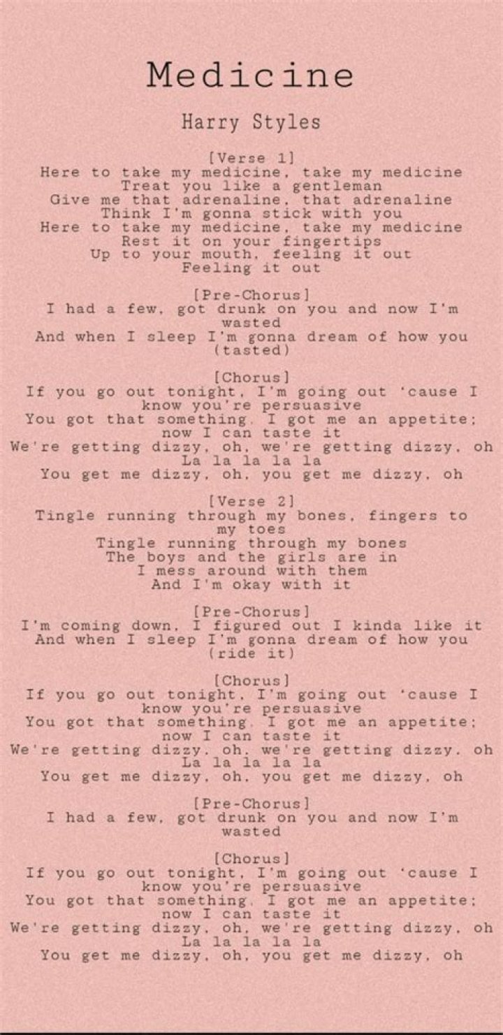 Harry Styles Medicine Lyrics