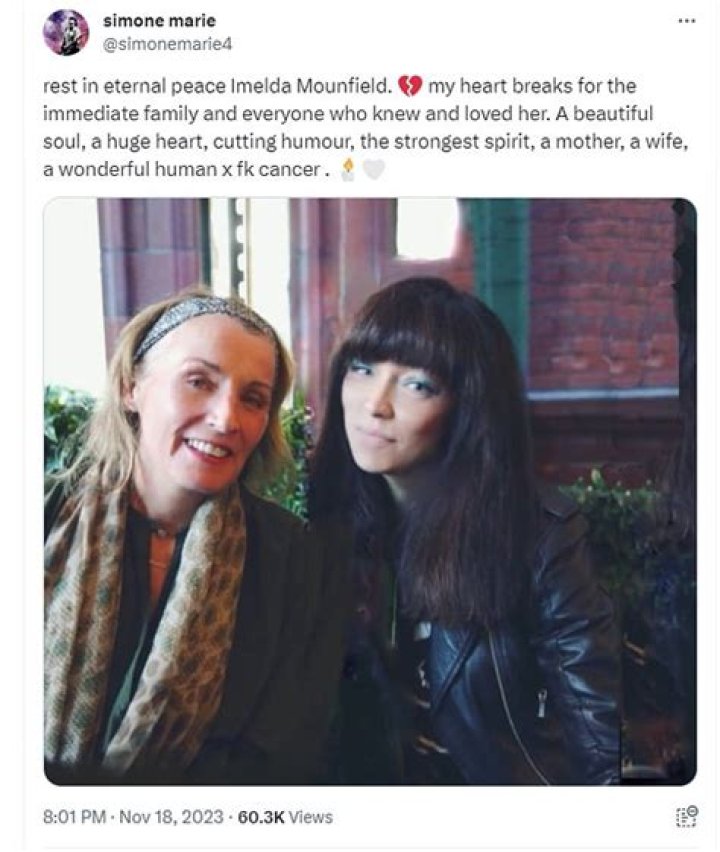 Imelda Mounfield obituary: wife of Stone Roses bassist Mani, dies from cancer