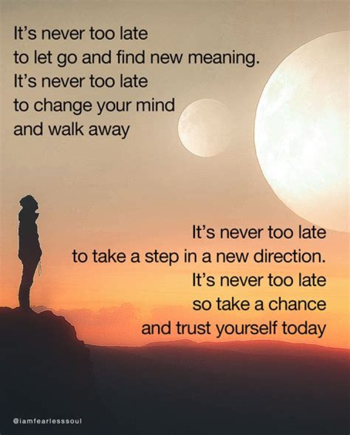 It's Never Too Late Lyrics Meaning