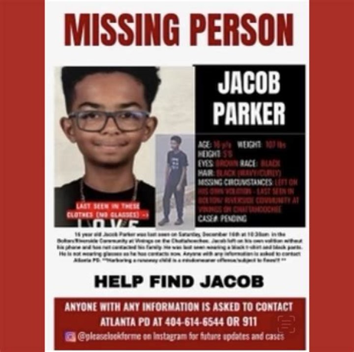 Jacob Parker Mysteriously Missing: Police Searching For Missing 16 year-old atlanta georgia teenager jacob parker, last seen after family argument in atlanta