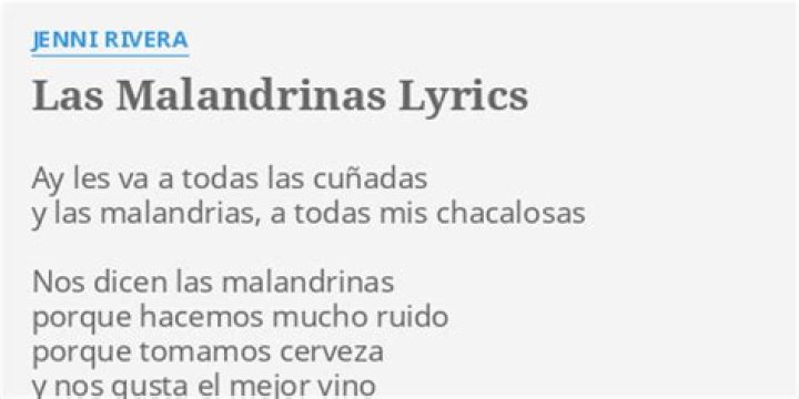 Jenni Rivera Las Malandrinas Lyrics English Translation