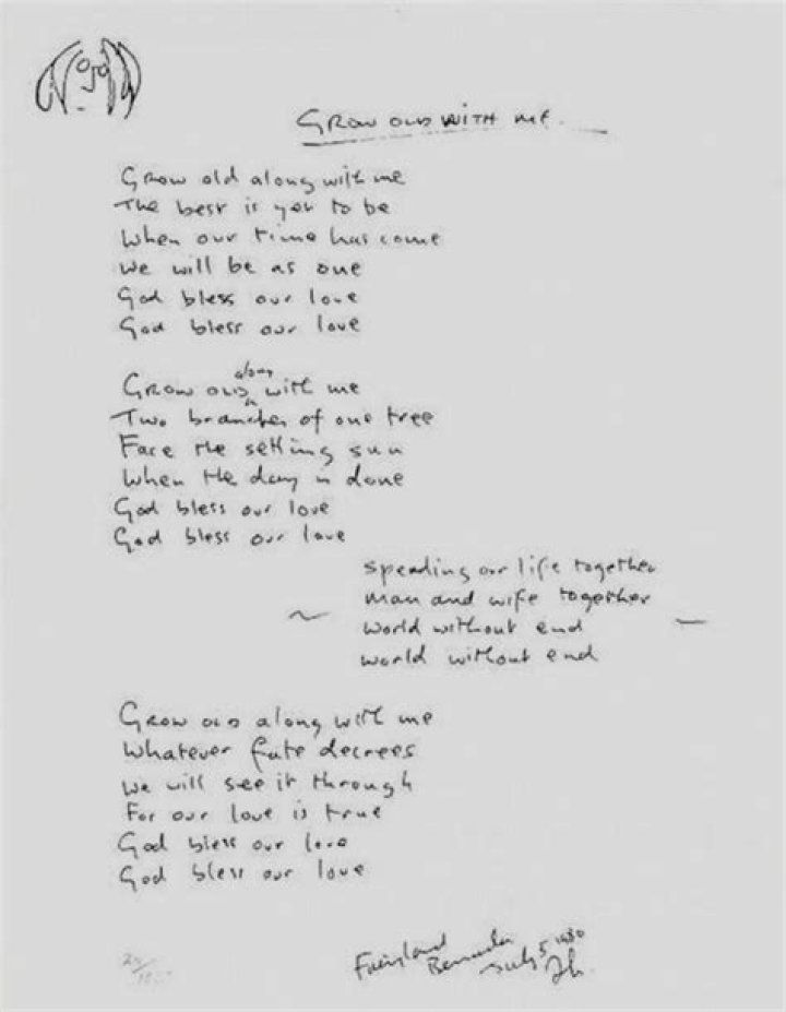 John Lennon - Grow Old With Me Lyrics Meaning