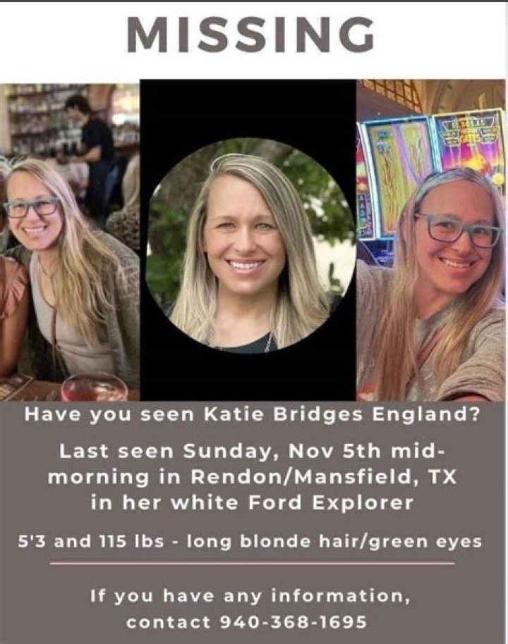 Katie Bridges England of Mansfield, TX, found dead after went missing