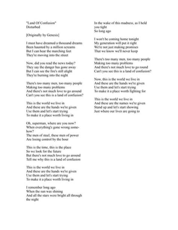 Land of Confusion Lyrics Meaning