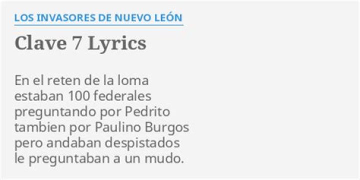 Los Invasores De Nuevo León Clave 7 Lyrics English Translation