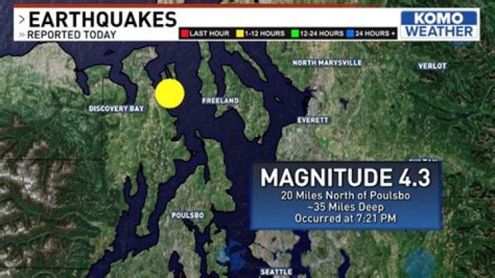 Magnitude 4.3 Earthquakes Western Washington Shakes