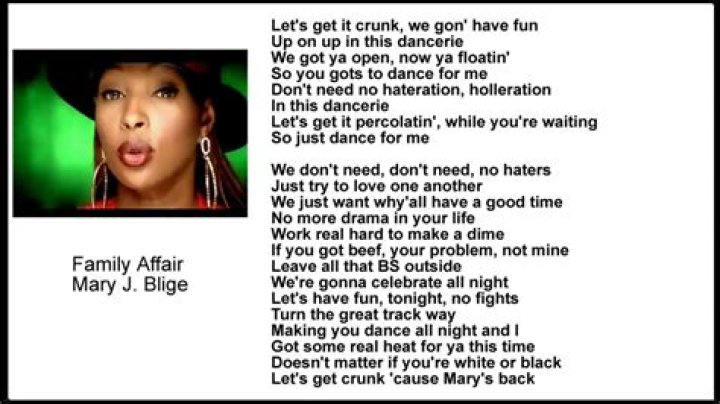 Mary J. Blige Family Affair Lyrics
