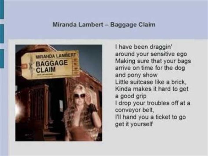 Miranda Lambert - Baggage Claim Lyrics Meaning