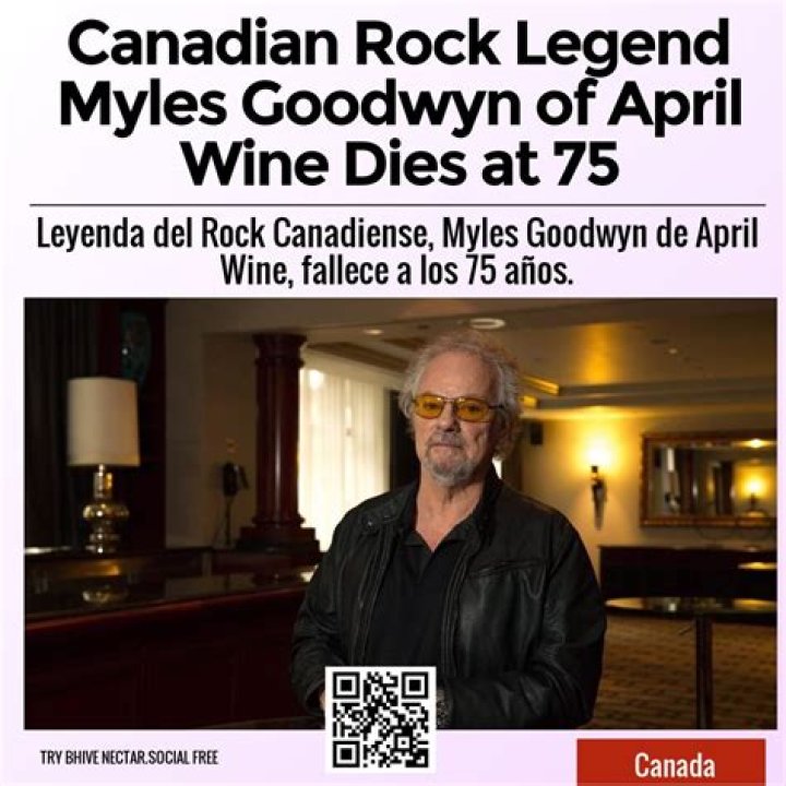 Myles Goodwyn, Former April Wine Singer, has Passed Away At The Age of 75