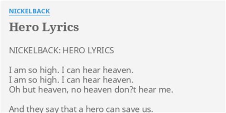 Nickelback - Hero Lyrics Meaning