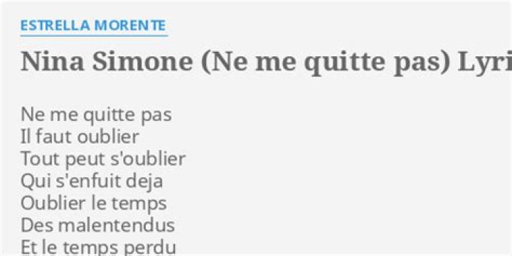 Nina Simone Ne Me Quitte Pas Lyrics English Translation