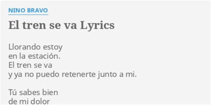 Nino Bravo El Tren se Va Lyrics English Translation