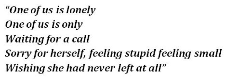One of Us Lyrics Meaning