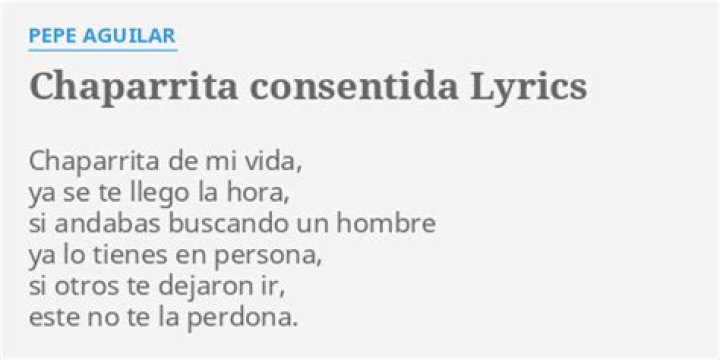 Pepe Aguilar Chaparrita Consentida Lyrics English Translation