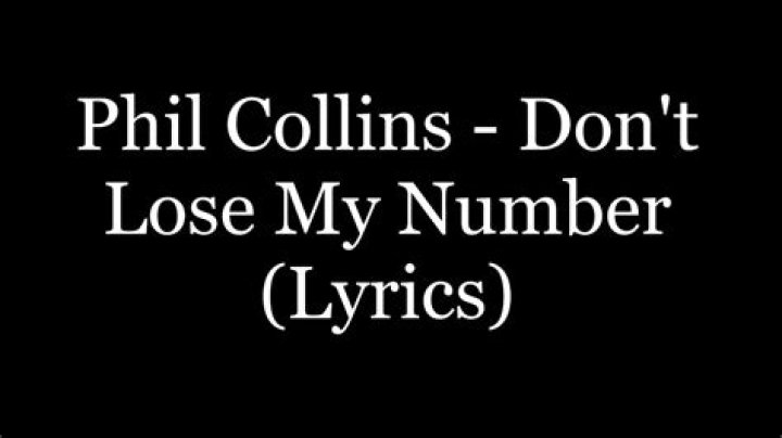 Phil Collins - Don't Lose My Number Lyrics Meaning