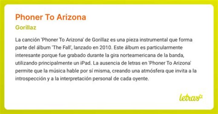 Phoner to Arizona Lyrics Meaning