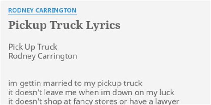 Pickup truck lyrics