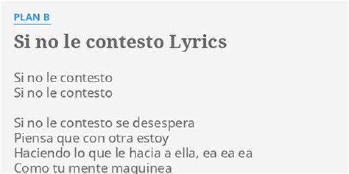 Plan B Si No Le Contesto Lyrics English Translation