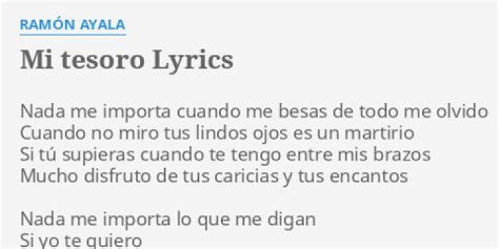 Ramón Ayala Mi Tesoro Lyrics English Translation