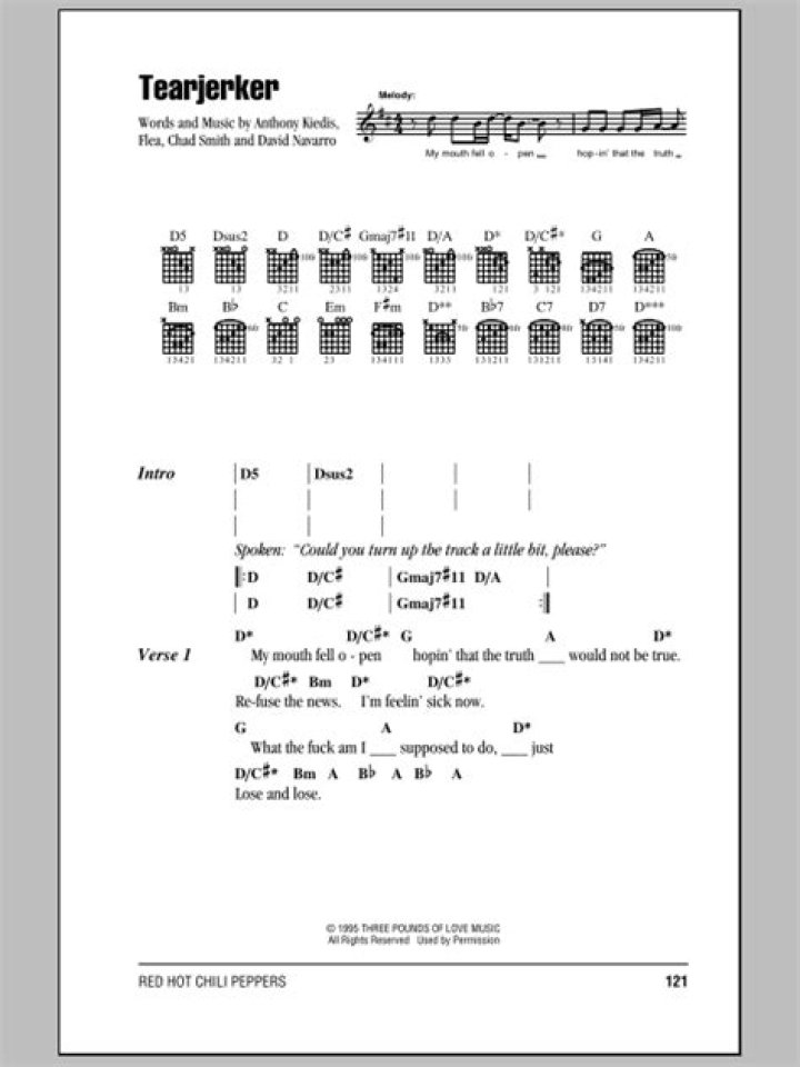 Red Hot Chili Peppers - Tearjerker Lyrics Meaning