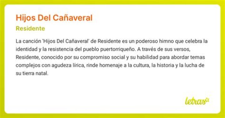 Residente Hijos Del Cañaveral Lyrics English Translation