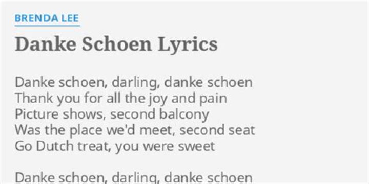 Rio Romeo Danke Schoen Lyrics English Translation